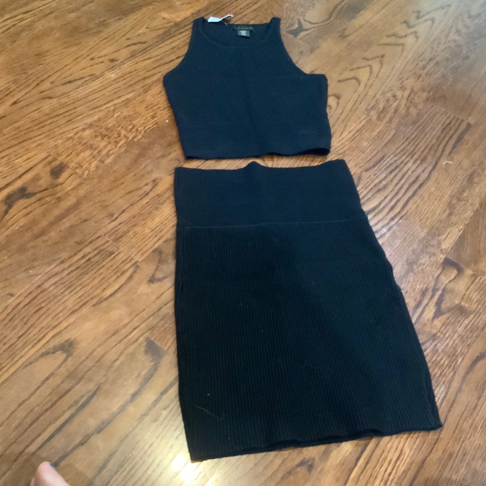 2 piece knit top & mini skirt